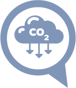 an illustration of a cloud labelled CO2 with arrows pointing down from the bottom.